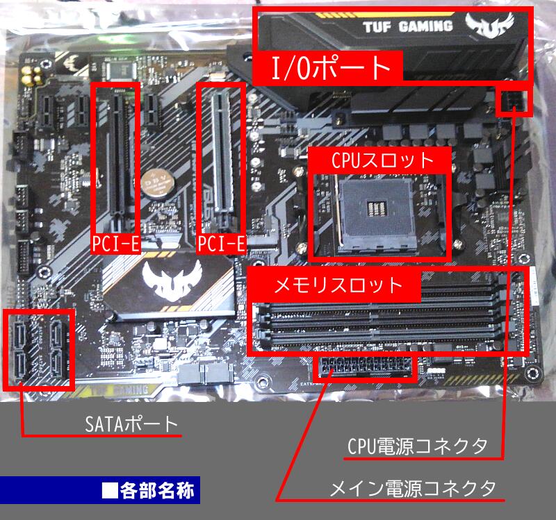 マザーボードの詳細について「ASUS TUF B450」パソコンの基礎知識 | パソコン分解修理ブログ